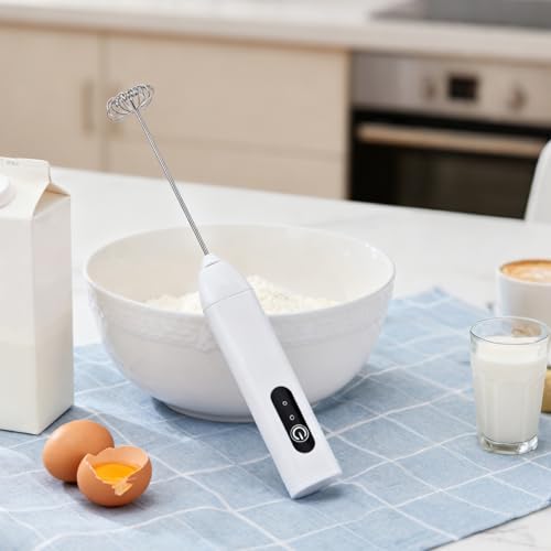 Süt Köpürtücü Değnek - USB Şarj Edilebilir Çırpma Aleti, Latte Elde Taşınabilir Karıştırıcılar - Latte Cappuccino Kahve Çikolata Matcha Süt İçecekler Ev Mutfak Seyahat için - Görsel 3