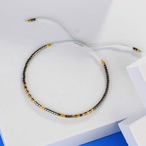 Image of C.QUAN CHI Handmade Friendship Beaded Bracelet Adjustable Colorful Miyuki Beads Bracelet