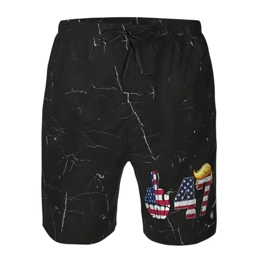 Fu47 Fuck Tru-mp 47 Flag FDT-2025 Men's Swim Trunks with Mesh Lining Quick Dry Bathing Suit Swimwear Board Shorts4