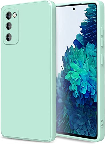Image of DIZORO Microfiber Cover Compatible with Samsung Galaxy S20Fe Case 6.5 inch, Liquid Silicone Gel Rubber Shockproof Case Soft Microfiber Cloth Lining Cushion Compatible for Samsung 20 Fe (Mint Green)