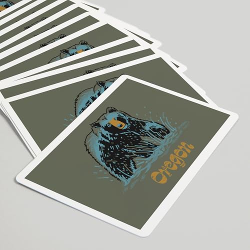 Baraja de poker Oregon Distressed Ink Black Bear 52 cartas miniatura 5