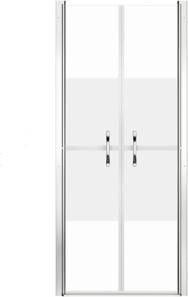 vidaXL Shower Door, Shower Enclosure for Bathroom, Shower Screen with Modern Handles, Shower Cubicle, Half Frosted ESG 29.9"x74.8"