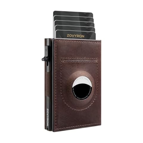 ZOVYRON AirTag Wallet Men- Smart Wallet with Airtag Holder,Slim Minimalist Pop Up Wallet RFID Blocking Credit Card Wallet with Money Clip, ID Window Cover