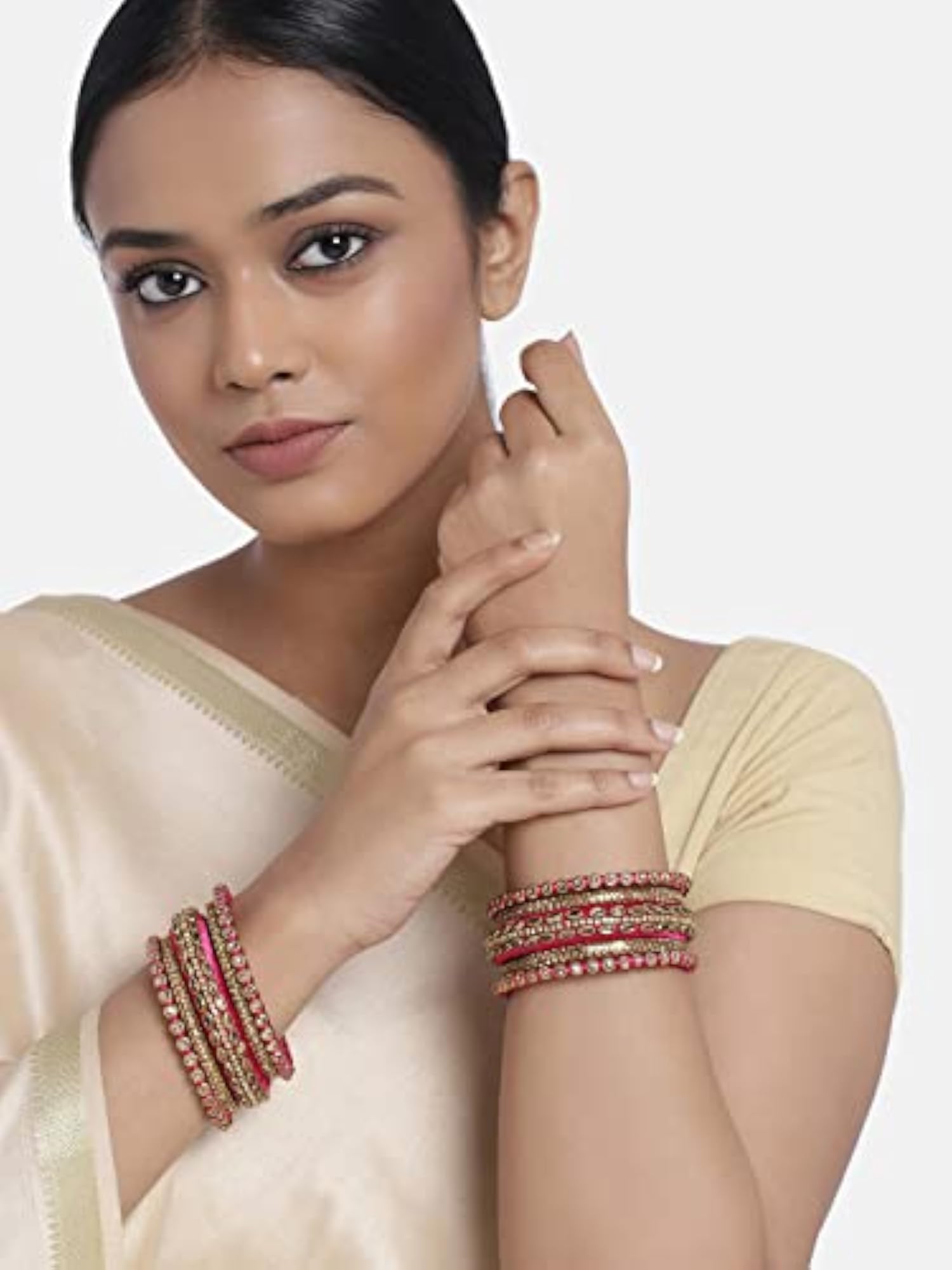 Silk Thread Kundan Studded Bangle Chuda Chura Set Jewellery