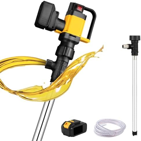 1000W Portable Electric Barrel Pump - 3 Adjustable Speeds, 7M Lift, 10-130L/min Flow Rate, Battery Operated Gas Pump with Hose - Ideal for Fuel Transfer