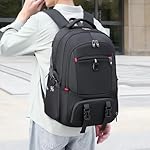 Dora & Liz 40L Travel Laptop Backpack 17 inch with USB Charging Port, College Computer Backpack, Business Work Bag for Men & Women (Black) - Image 2