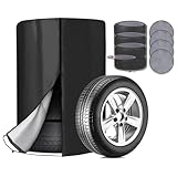 Borse per Portapneumatici, Copri Pneumatici Auto per 4 Pneumatici Impermeabile Antipolvere, 420D Oxford Custodia Copertura per Pneumatici Universale con 4 Tappetini, Sacchi Porta Pneumatici 85×120cm