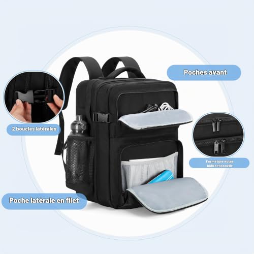 Luxja Sac à Dos pour Projecteur avec 2 Grands Compartiments, Noir – vue 4