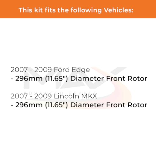 Image of Max Advanced Brakes Front & Rear Brake Kit Compatible With 2007 2008 2009 Ford Edge Compatible With Lincoln MKX Replacement Premium OE Disc Brake Rotors and Ceramic Brake Pads