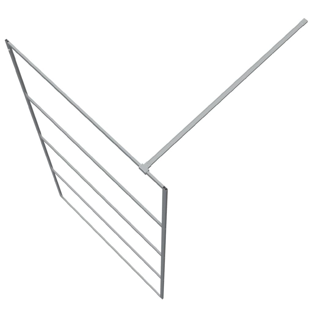 Parete doccia per doccia a pavimento, in vetro trasparente ESG da 5 mm, 100 x 195 cm, con telaio in alluminio e profilo regolabile, paraspruzzi, divisorio per vasca da bagno e doccia