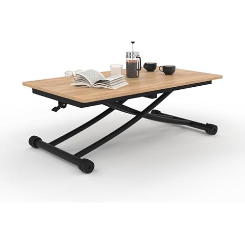 IDMarket - Table Basse 2-en-1 relevable Cover
