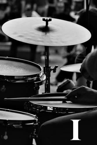 I: Drums Percussion Themed Monogram Letter "I" Initial Notebook / Journal / Diary with Blank Lined Pages for Writing Notes | Unique Personalized Gift ... Band Members, Music Artists, and Musicians image 2