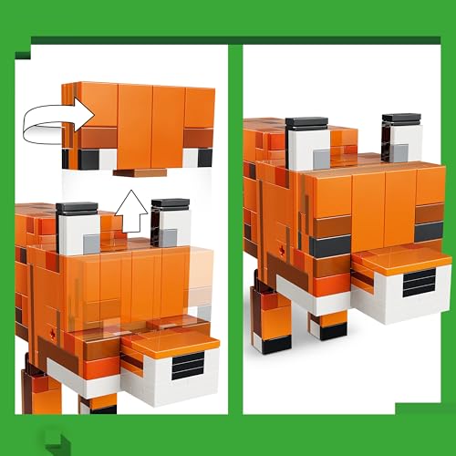 Image of LEGO Minecraft The Fox Gaming Decoration Building Set - Animal Figure Toy - Game Decor Gift - 21588