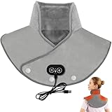 Heizkissen für Nacken Schulter, Heizkissen, NackenwäRmer SchulterwäRmer, Nackenwärmer mit 3 Heizstufen & 3 Massagemoden, Wärmekissen Nacken Gewichtet mit Abschaltautomatik, Geschenk für Frauen, Mama
