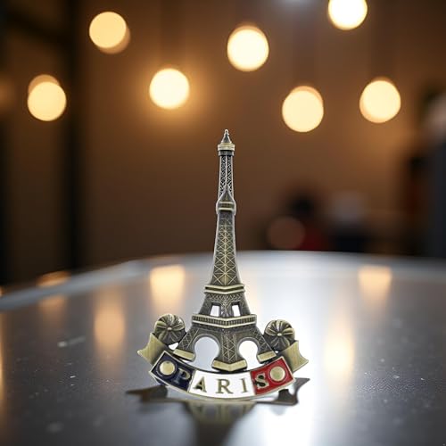 Imán metálico 3D Torre Eiffel para nevera miniatura 4