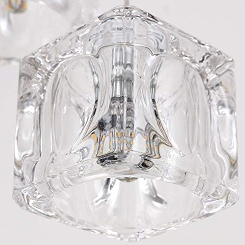 Carré glaçon Suspension 6 lumières pour sublimer un plafond haut