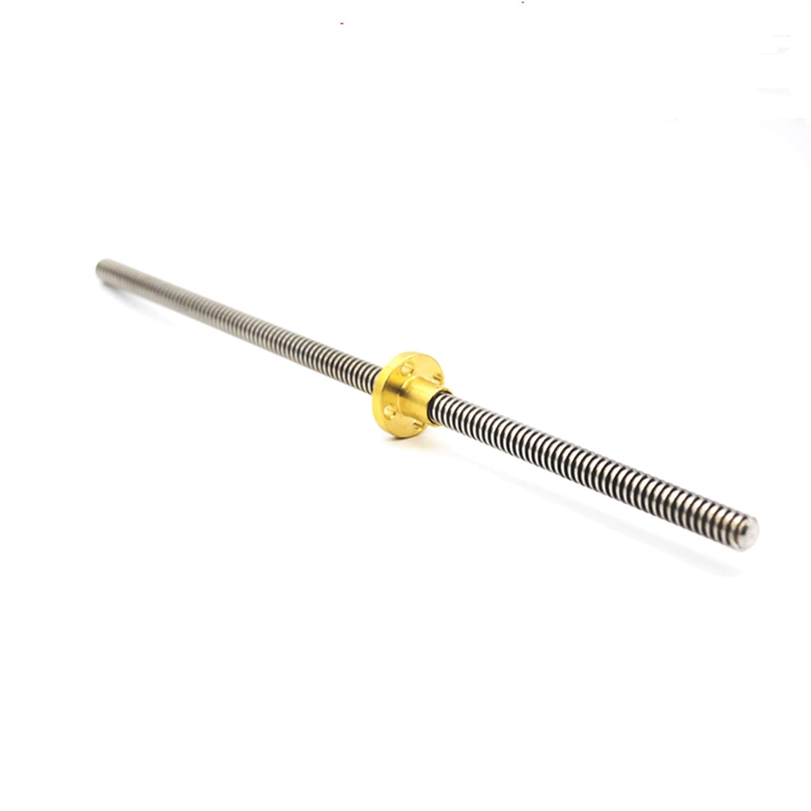Gewindespiel T12-Leitspindel mit runder Messingmutter, 2 mm Steigung, 2 mm, 4 mm, 8 mm, 10 mm Blei, Tr12-Trapezgewinde, Edelstahl-Schraubenstange Schraube trapezförmig (Color : Pitch 2mm lead 2mm, S
