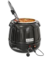 KoolMore Commercial Soup Kettle Warmer with Hinged Lid and Removable Pot Insert for Buffet, Resta...