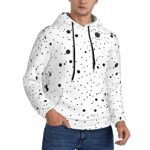 Sweat à capuche homme toutes saisons à pois avec coupe XXL polyvalente
