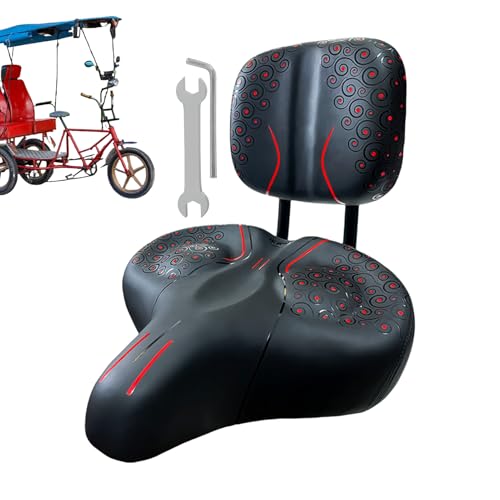 Genérico nuevo triciclo eléctrico con respaldo y sillín de esponja reforzada. Relleno de espuma de alta densidad de piel sintética transpirable, 31 x 32 x 32 cm, diseño cómodo para ciclismo