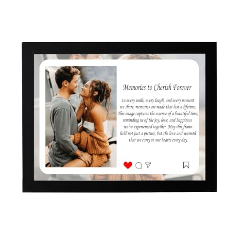 Image of Personalized Photo Frame with Photo Upload - Customized Frames with Text & Message for Birthday, Best Friends, Valentine's Day Gifts (12x18) White
