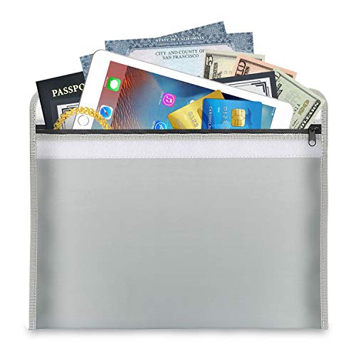 Preisvergleich Produktbild Feuerfeste Dokumententasche38 x 28cm feuersichere Wasserdichte Tasche Hülle Beutel Behälter für A4 Dokumente Passport Bankdatei Geld Wertsachen / aus Hochwertigem Silikon Fiberglas