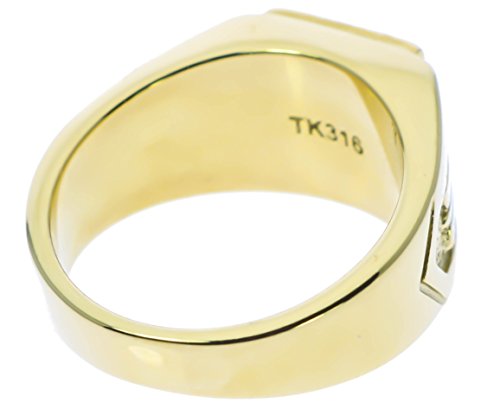 Sujak Jewelry Black Enamel Masonic Men's Ring Traditional Styling 18K Gold Overlay Size 13 T36 #TOP5