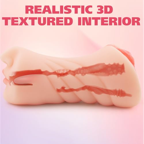 Image of 3 in 1 Male Masturbator, Realistic Sex Doll Male Masturbation Cup with 3D Textured Interior, Strong Suction Vagina Oral Anal Sex Stroker, Pocket Pussy Blowjob Pleasure Adult Sex Toys for Men