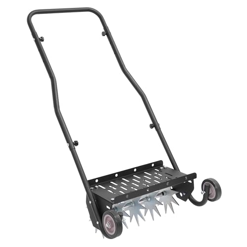 Gelacie Push Spike Aerator Rolling Lawn Aerator, Rotary Spike Lawn