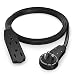 Maximm Cable 3 Ft 360° Rotating Flat Plug Extension Cord / Wire, Multi Outlet Extension Wire, 3 Prong Grounded Wire - Black