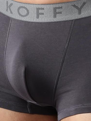 Image of KOFFY Men's Cotton Lycra Mini Trunks with 4-Way Stretch | Wrinkle-Resistant | Ultra-Soft Elastic I 2X Absorbent