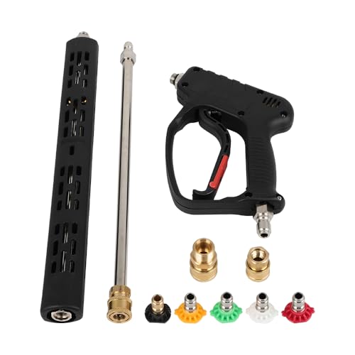 OCPTY MAX 5000 PSI Pressure Washer Gun with 3/8; Swivel Quick Connector; M22-14mm Fitting, Stainless Steel Flexible Extension Wand Replacement For Most Power Washer 40 Inch