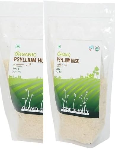 Down To Earth Organic Psyllium Husk, 200g, Pack of 2