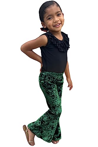 Daisy Del Sol Little Girls Velvet Boho Bell Bottom Stretch Legging Flared Pants Toddler Childrens Kids 2T-83
