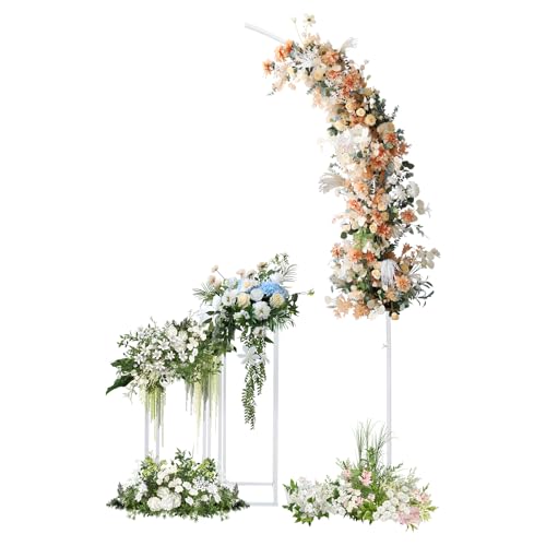 LUNUMAOS Arch Flower Stand, 6.5 Ft Banquet Arch Backdrop Stand Wedding Flower Stand Wedding Arch Stand Wedding Birthday Party Decoration Balloon Frames, 2 Pcs