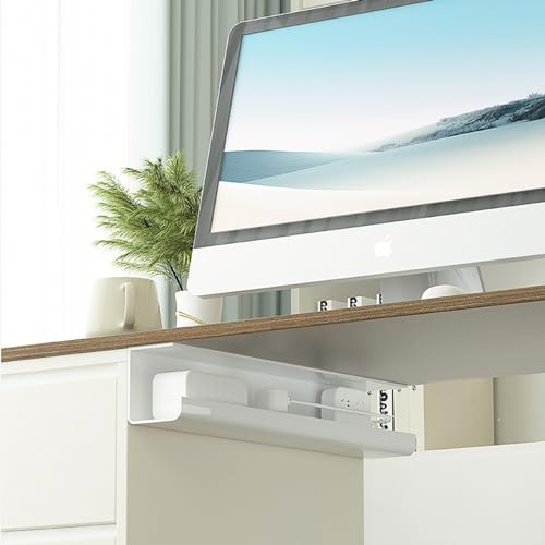 Bandeja organizadora de cables bajo escritorio, organizador eficiente para espacios ordenados, material PVC miniatura 5