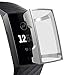 YiJYi Compatible with Charge 3 Screen Protector, Soft Slim Full-Around Protective Charge 3 Case Cover for Charge 3 and Charge 3 SE(Silver)