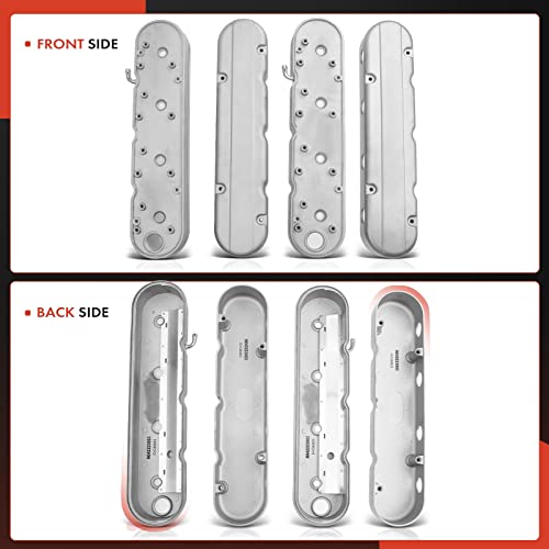 A-Premium Engine Valve Covers Compatible With Chevrolet Small Block Gm Ls, Ls1, Ls2, Ls3, Ls6, And Ls7 Engines 1997-2019 2-Pc Set #TOP6