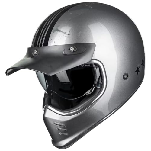 ILM Vintage Full Face Motorcycle Helmets for Adults Men Inner