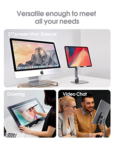 Elitehood Aluminum Ipad Stand, Adjustable Ipad Stand Holder For Desk, Desktop Tablet Stand Dock For Ipad Pro 12.9 11, Ipad Air Mini 4 5 And More 4-13 Inches Tablets, Gray #TOP4