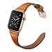 Produktbild Arktis Lederarmband für Frauen kompatibel mit Apple Watch (Series 9, Series 8, Series 7-41 mm) (SE, Series 6, 5, 4-40 mm) (Series 3, 2, 1-38 mm) [Echtes Leder] mit Edelstahlschließe - Cognac