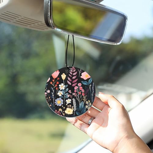Image of Car Air Freshener - 5Pcs Boho Cute Flowers Car Interior Accessories Hanging Scents Automotive Room Decor for Women Teen Girls