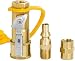 SHINESTAR Propane Quick Disconnect Fittings, 1/4inch RV Propane Quick Connect Adapter, LP or Natural Gas Shutoff Valves and Fittings for Low Pressure System, Solid Brass