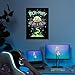 Displate Official Rick and Morty Metal Poster Magnetic Mounting Included Licensed Artwork Modern Wall Decor Psychedelic Monsters Spaceship 45 cm x 32 cm