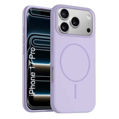 Image of iPhone 17 Pro Silicone Magsafe Case | Shock Proof Design & Camera Protection | Premium Rubberised Apple iPhone 17 Pro Cover (Microfiber Lining) | Magnetic Liquid Silicone - Purple