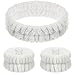 Chuangdi 3 Stück Spa Gesicht Stirnband Handgelenk Spa Waschband Set Weiches Hautpflege Haarband Elastisches Handgelenk Schweißband Flauschiges Kosmetik Stirnband für Frauen Mädchen Makeup (Weiß)