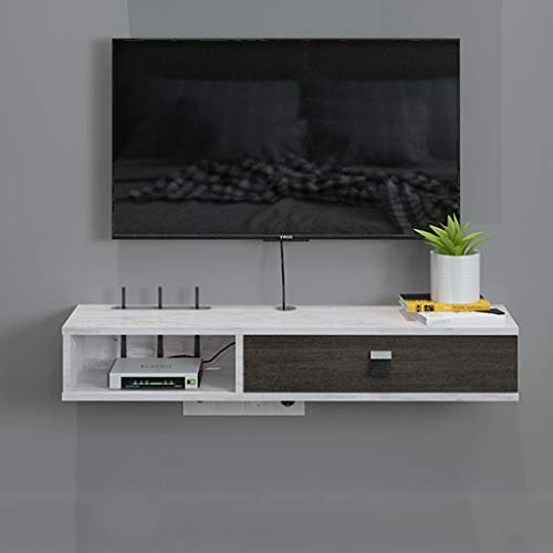 Estante Gabinete de TV flotante Repisa Estantes de pared Soporte de TV Estante colgante Gabinete de TV Consola de medios para reproductores de DVD Cajas de cable Juegos Consolas Accesorios para TV