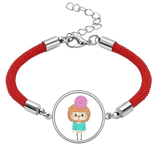 Pulsera de cuerda roja hecha a mano UU Lucky amuleto diario para el colegio