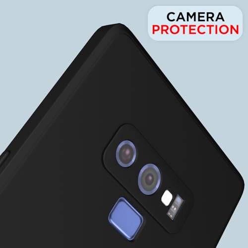 Image of Outlouders Back Cover for Samsung Galaxy Note 9 | Camera Protection | Durable Soft Matte Silicone Bumper Case (Black)