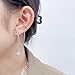 Asymmetric Moon Star CZ Ear Cuff Wrap Clip On 925 Sterling Silver Stud Long Chain Climbers Crawler Tassel Dangle Drop Cartilage Hoop Earrings for Women Fashion Hypoallergenic Gifts Bff (Silver)